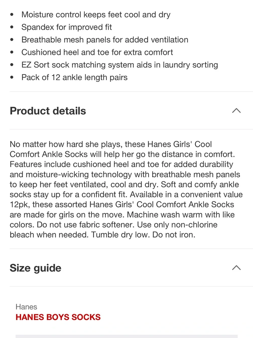 12 Hanes Girls' Athletic Ankle Socks Value Pack